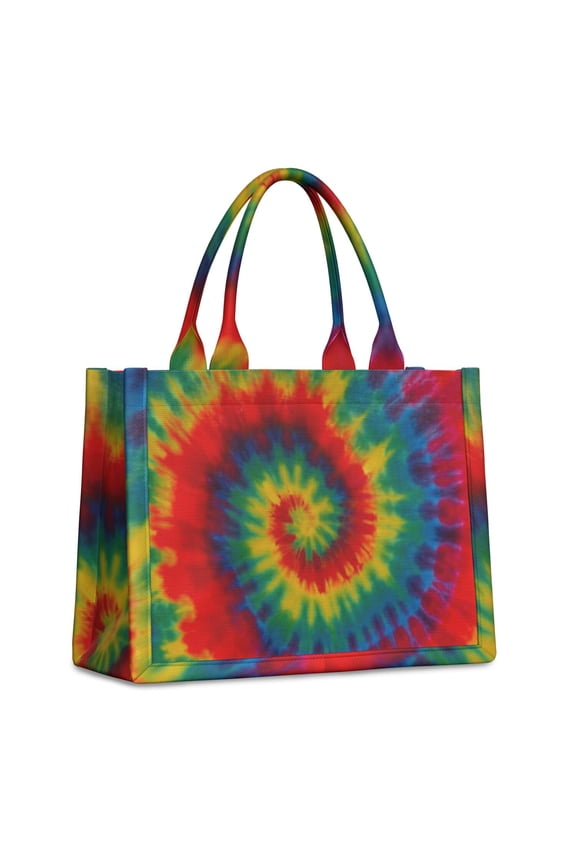 Large Capacity Tote Bag,Colorful Tie Dye Pattern Handbag Fashion Luxury Tote Bag,15.7"x13"x 5.1" Inches,Laptop Compatible