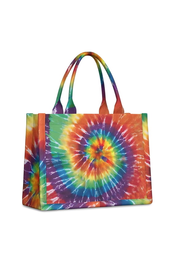Large Capacity Tote Bag,Colorful Tie Dye Pattern Handbag Fashion Luxury Tote Bag,15.7"x13"x 5.1" Inches,Laptop Compatible