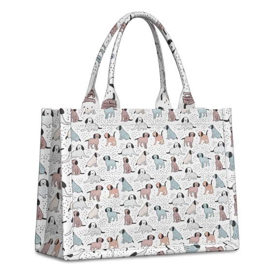 Large Capacity Tote Bag,Cute Dogs Pattern Handbag Fashion Luxury Tote Bag,15.7"x13"x 5.1" Inches,Laptop Compatible