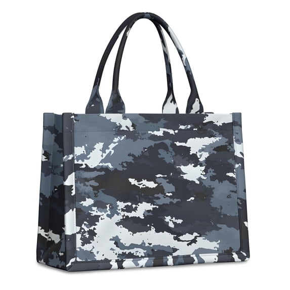 Large Capacity Tote Bag,Dark Blue Camo Irregular Pattern Handbag Fashion Luxury Tote Bag,15.7"x13"x 5.1" Inches,Laptop Compatible