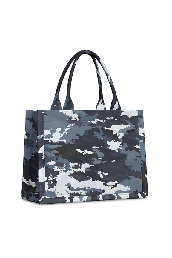 Large Capacity Tote Bag,Dark Blue Camo Irregular Pattern Handbag Fashion Luxury Tote Bag,15.7"x13"x 5.1" Inches,Laptop Compatible