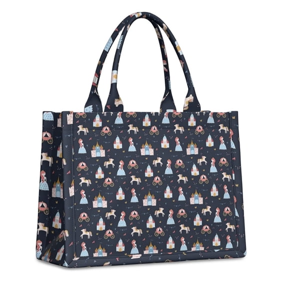 Large Capacity Tote Bag,Dark Princess Castle Pattern Handbag Fashion Luxury Tote Bag,15.7"x13"x 5.1" Inches,Laptop Compatible