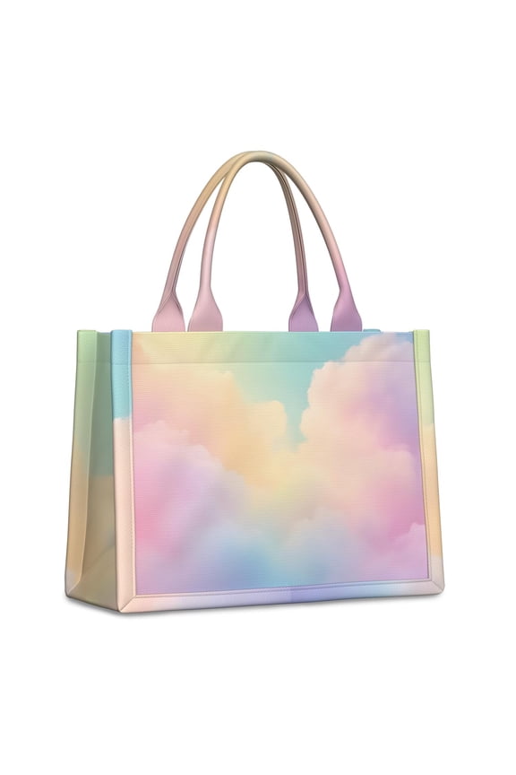 Large Capacity Tote Bag,Dreamy Pastel Sky Handbag Fashion Luxury Tote Bag,15.7"x13"x 5.1" Inches,Laptop Compatible