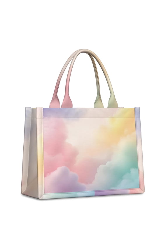 Large Capacity Tote Bag,Dreamy Pastel Sky Handbag Fashion Luxury Tote Bag,15.7"x13"x 5.1" Inches,Laptop Compatible