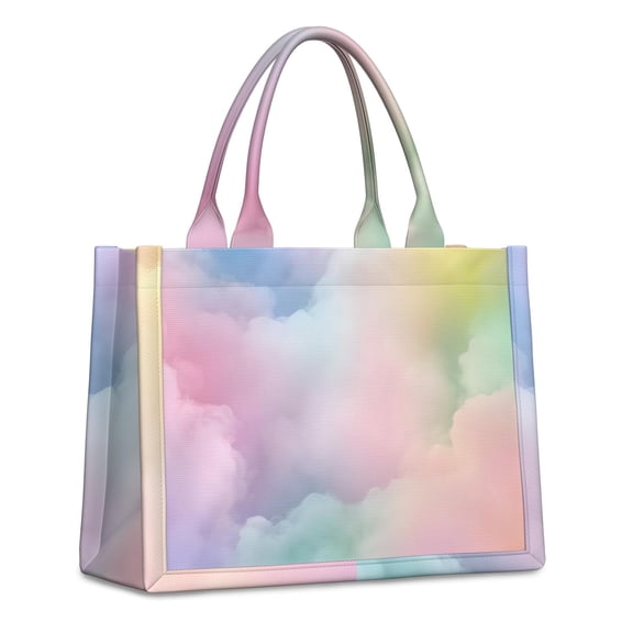 Large Capacity Tote Bag,Dreamy Pastel Sky Handbag Fashion Luxury Tote Bag,15.7"x13"x 5.1" Inches,Laptop Compatible