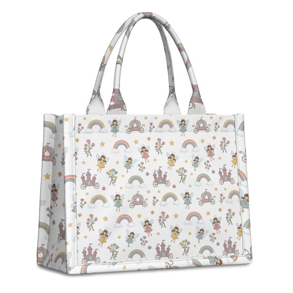 Large Capacity Tote Bag,Fairy Princess Castle Pattern Handbag Fashion Luxury Tote Bag,15.7"x13"x 5.1" Inches,Laptop Compatible