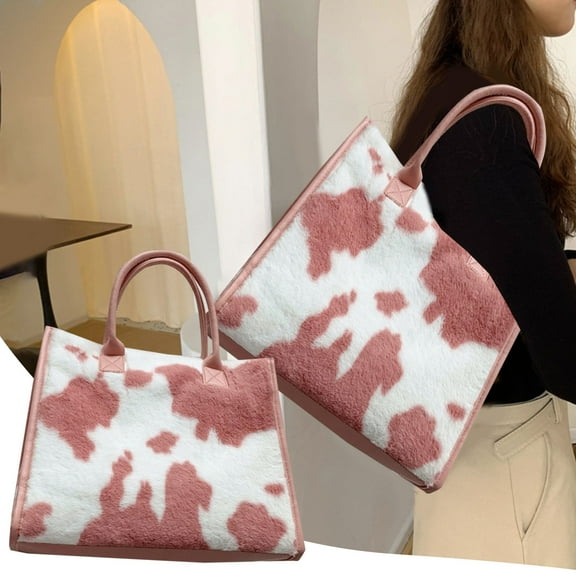 Large Capacity Tote Bag,Fashion Shoulder Bag,Casual Trendy Piece Bag,Velvet Shopping Bag,Spacious Work Bag,Travel Beach Bag,Stylish Handbag For Women Holiday Gifts