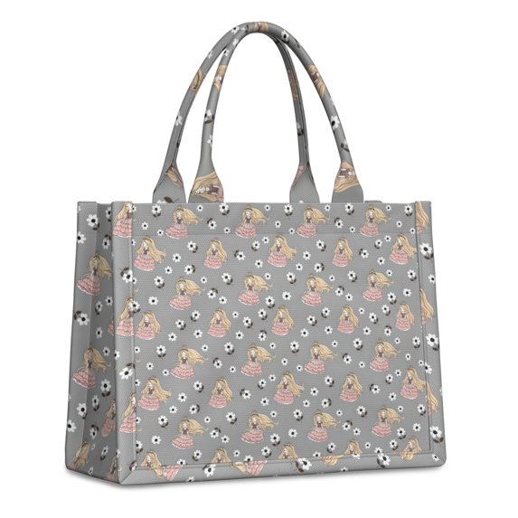 Large Capacity Tote Bag,Flower Princess Pattern Handbag Fashion Luxury Tote Bag,15.7"x13"x 5.1" Inches,Laptop Compatible