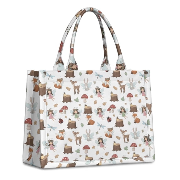 Large Capacity Tote Bag,Forest Fairy Princess Pattern Handbag Fashion Luxury Tote Bag,15.7"x13"x 5.1" Inches,Laptop Compatible