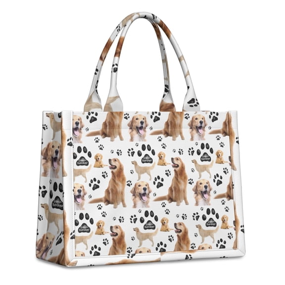 Large Capacity Tote Bag,Golden Retriever Handbag Fashion Luxury Tote Bag,15.7"x13"x 5.1" Inches,Laptop Compatible