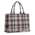 thumbnail image 1 of Large Capacity Tote Bag,Gray Red Plaid Checkered Pattern Handbag Fashion Luxury Tote Bag,15.7"x13"x 5.1" Inches,Laptop Compatible, 1 of 6