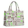 thumbnail image 1 of Large Capacity Tote Bag,Green Brown Football Words Pattern Handbag Fashion Luxury Tote Bag,15.7"x13"x 5.1" Inches,Laptop Compatible, 1 of 6