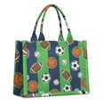 thumbnail image 1 of Large Capacity Tote Bag,Green Striped Sports Balls Pattern Handbag Fashion Luxury Tote Bag,15.7"x13"x 5.1" Inches,Laptop Compatible, 1 of 6