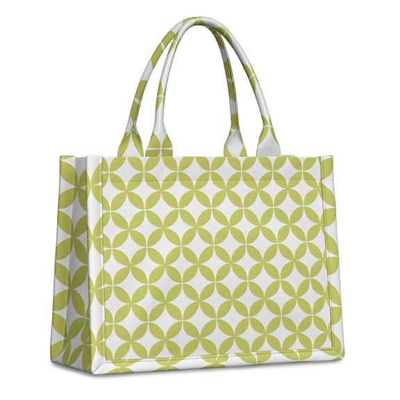 Large Capacity Tote Bag,Green White Checkerboard Checkered Pattern Handbag Fashion Luxury Tote Bag,15.7"x13"x 5.1" Inches,Laptop Compatible