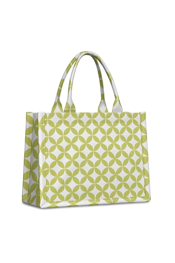 Large Capacity Tote Bag,Green White Checkerboard Checkered Pattern Handbag Fashion Luxury Tote Bag,15.7"x13"x 5.1" Inches,Laptop Compatible