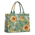 thumbnail image 1 of Large Capacity Tote Bag,Green White Daisy Sunflower Pattern Handbag Fashion Luxury Tote Bag,15.7"x13"x 5.1" Inches,Laptop Compatible, 1 of 6