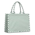 thumbnail image 1 of Large Capacity Tote Bag,Green and White Checkerboard Pattern Handbag Fashion Luxury Tote Bag,15.7"x13"x 5.1" Inches,Laptop Compatible, 1 of 6