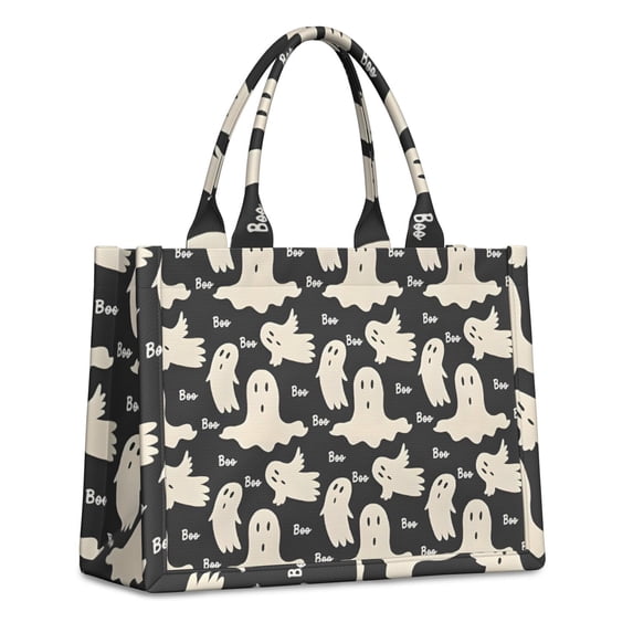 Large Capacity Tote Bag,Halloween Ghost Boo Pattern Handbag Fashion Luxury Tote Bag,15.7"x13"x 5.1" Inches,Laptop Compatible