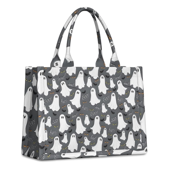 Large Capacity Tote Bag,Halloween Ghosts Bats and Eyes Handbag Fashion Luxury Tote Bag,15.7"x13"x 5.1" Inches,Laptop Compatible