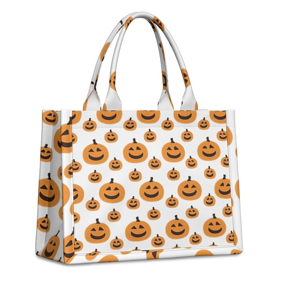 Large Capacity Tote Bag,Halloween Simple Pumpkin Pattern Handbag Fashion Luxury Tote Bag,15.7"x13"x 5.1" Inches,Laptop Compatible