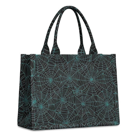 Large Capacity Tote Bag,Halloween Spider Web Pattern Handbag Fashion Luxury Tote Bag,15.7"x13"x 5.1" Inches,Laptop Compatible