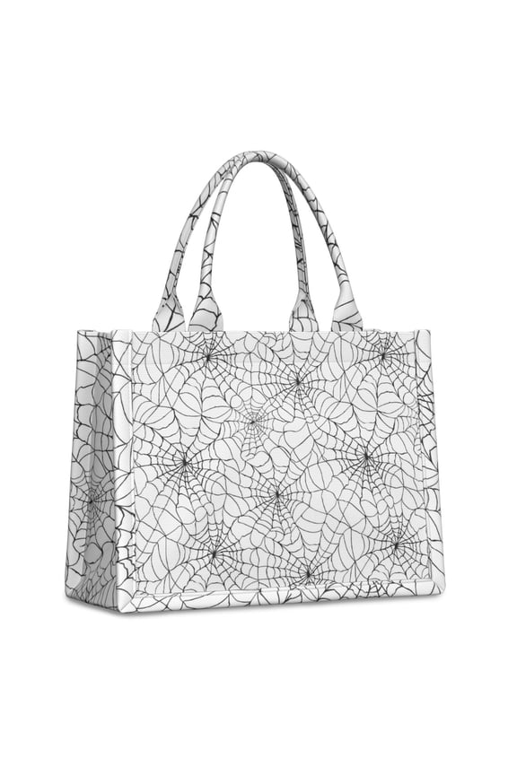 Large Capacity Tote Bag,Halloween Spider Web Pattern Handbag Fashion Luxury Tote Bag,15.7"x13"x 5.1" Inches,Laptop Compatible