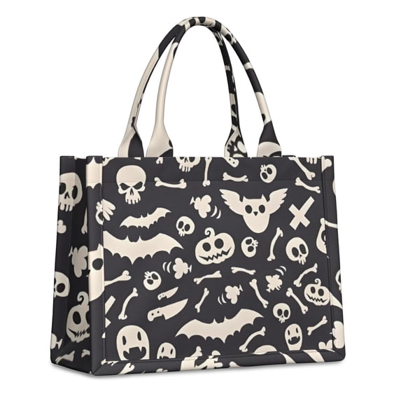 Large Capacity Tote Bag,Halloween Spooky Elements Handbag Fashion Luxury Tote Bag,15.7"x13"x 5.1" Inches,Laptop Compatible