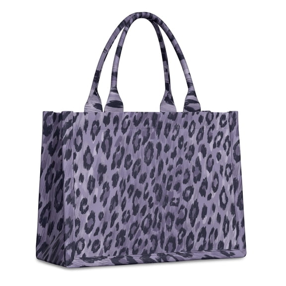 Large Capacity Tote Bag,Leopard Pattern Purple Handbag Fashion Luxury Tote Bag,15.7"x13"x 5.1" Inches,Laptop Compatible