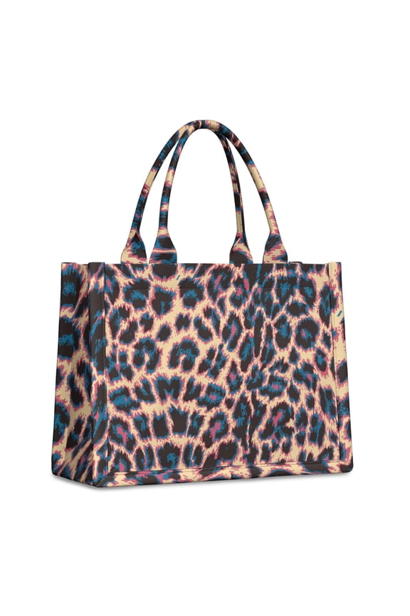 Large Capacity Tote Bag,Leopard Print Pattern Handbag Fashion Luxury Tote Bag,15.7"x13"x 5.1" Inches,Laptop Compatible