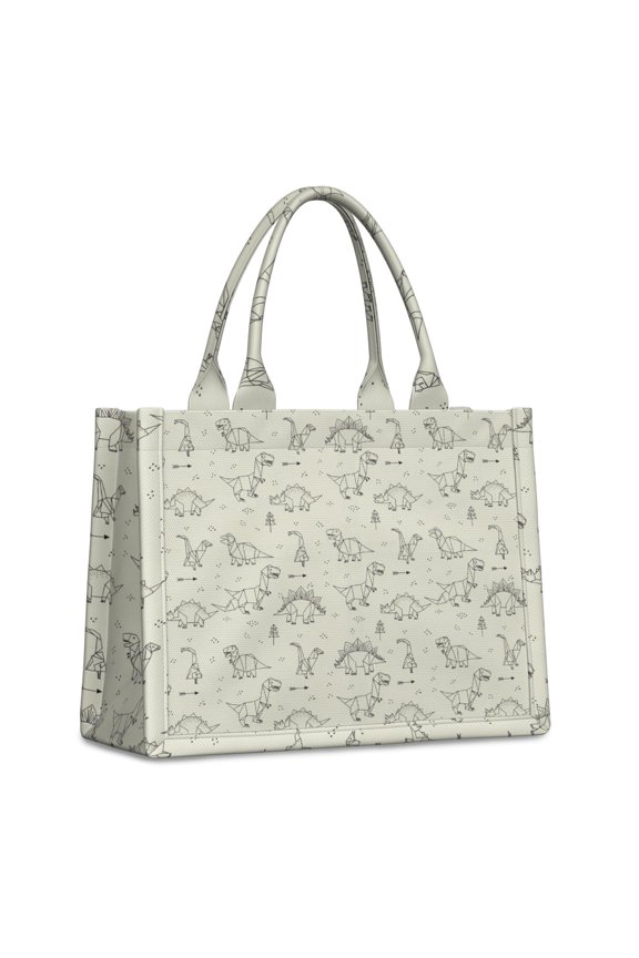 Large Capacity Tote Bag,LightColor Origami Dinosaurs Pattern Handbag Fashion Luxury Tote Bag,15.7"x13"x 5.1" Inches,Laptop Compatible