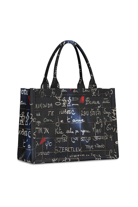Large Capacity Tote Bag,Math Equations Algebra Blue Pattern Handbag Fashion Luxury Tote Bag,15.7"x13"x 5.1" Inches,Laptop Compatible