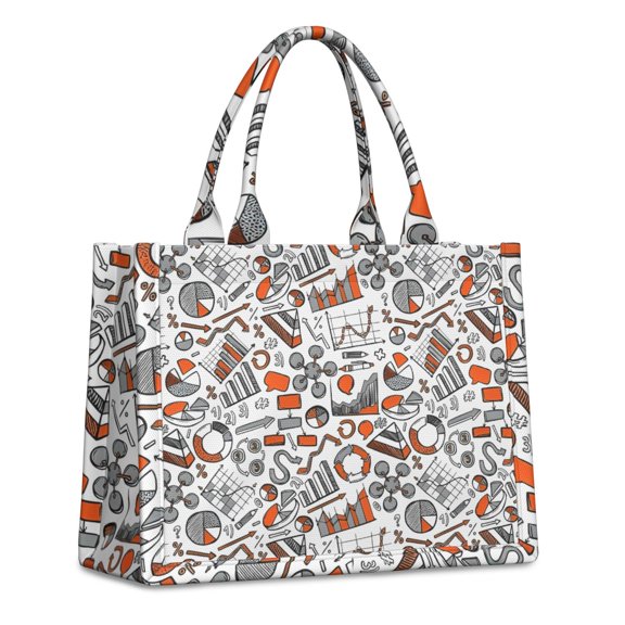 Large Capacity Tote Bag,Math Equations Calculus Symbols Blackboard Pattern Handbag Fashion Luxury Tote Bag,15.7"x13"x 5.1" Inches,Laptop Compatible
