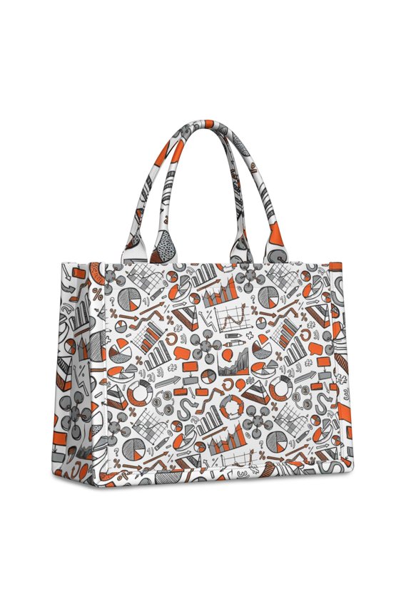 Large Capacity Tote Bag,Math Equations Calculus Symbols Blackboard Pattern Handbag Fashion Luxury Tote Bag,15.7"x13"x 5.1" Inches,Laptop Compatible