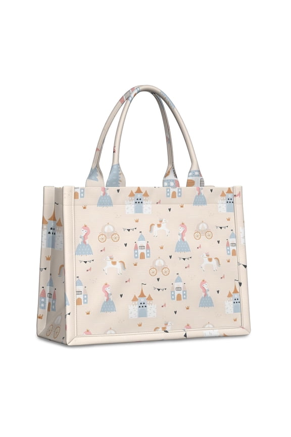 Large Capacity Tote Bag,Minimalist Princess Pattern Handbag Fashion Luxury Tote Bag,15.7"x13"x 5.1" Inches,Laptop Compatible