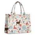 thumbnail image 1 of Large Capacity Tote Bag,Multicolor Christmas Deer Pattern Handbag Fashion Luxury Tote Bag,15.7"x13"x 5.1" Inches,Laptop Compatible, 1 of 6