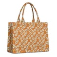 thumbnail image 1 of Large Capacity Tote Bag,Orange Daisy Flower Smiley Faces Pattern Handbag Fashion Luxury Tote Bag,15.7"x13"x 5.1" Inches,Laptop Compatible, 1 of 5