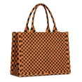 thumbnail image 1 of Large Capacity Tote Bag,Orange and Black Checkered Pattern Handbag Fashion Luxury Tote Bag,15.7"x13"x 5.1" Inches,Laptop Compatible, 1 of 6