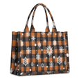 thumbnail image 1 of Large Capacity Tote Bag,Orange and Black Plaid Christmas Snowflake Pattern Handbag Fashion Luxury Tote Bag,15.7"x13"x 5.1" Inches,Laptop Compatible, 1 of 6
