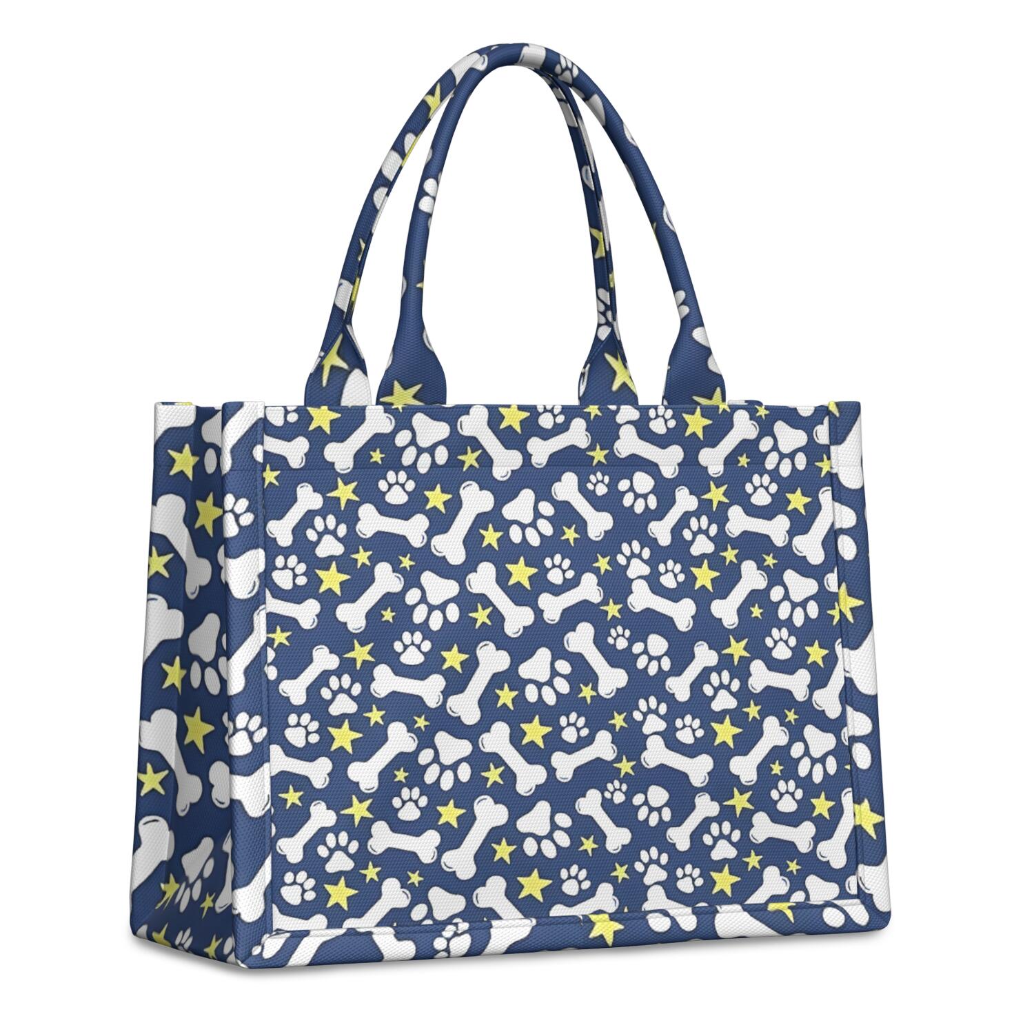 Large Capacity Tote Bag,Paw Print Dog Bone Handbag Fashion Luxury Tote Bag,15.7"x13"x 5.1" Inches,Laptop Compatible