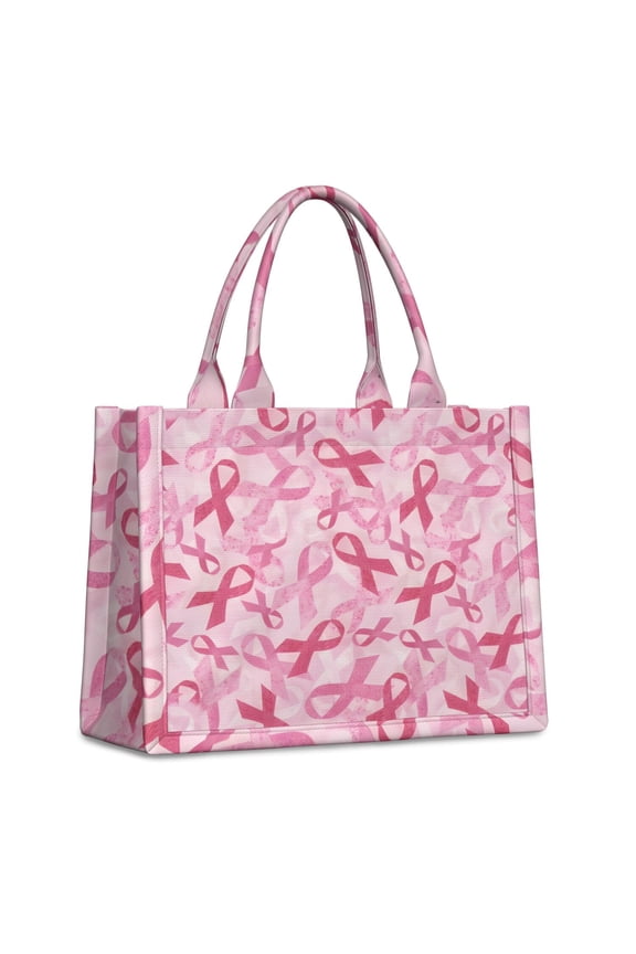 Large Capacity Tote Bag,Pink Breast Cancer Handbag Fashion Luxury Tote Bag,15.7"x13"x 5.1" Inches,Laptop Compatible