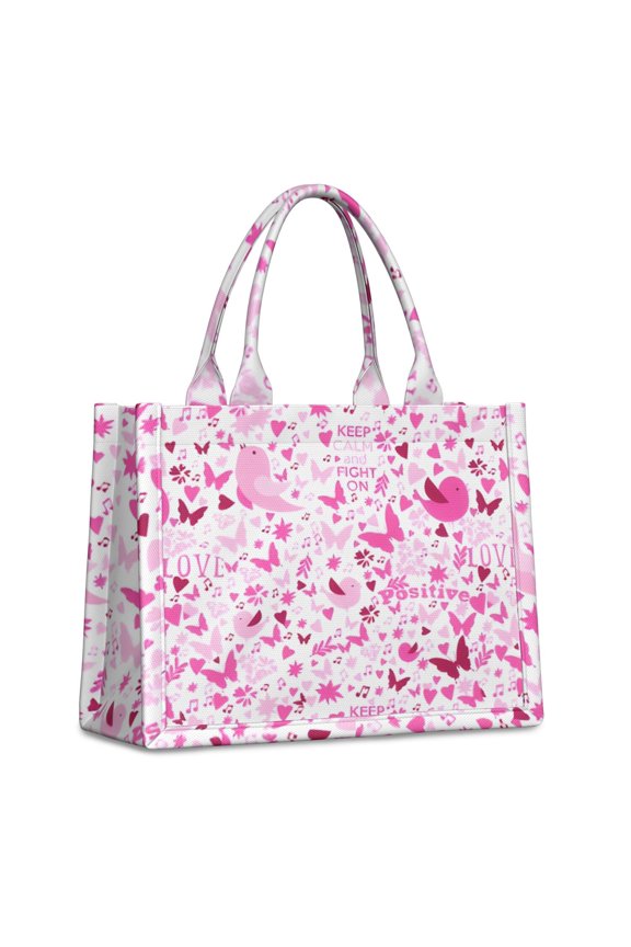 Large Capacity Tote Bag,Pink Breast Cancer Handbag Fashion Luxury Tote Bag,15.7"x13"x 5.1" Inches,Laptop Compatible