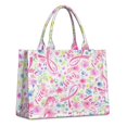 thumbnail image 1 of Large Capacity Tote Bag,Pink Breast Cancer and Pioneer Flower Handbag Fashion Luxury Tote Bag,15.7"x13"x 5.1" Inches,Laptop Compatible, 1 of 6