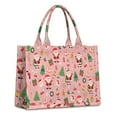 thumbnail image 1 of Large Capacity Tote Bag,Pink Christmas Santa Pattern Handbag Fashion Luxury Tote Bag,15.7"x13"x 5.1" Inches,Laptop Compatible, 1 of 6