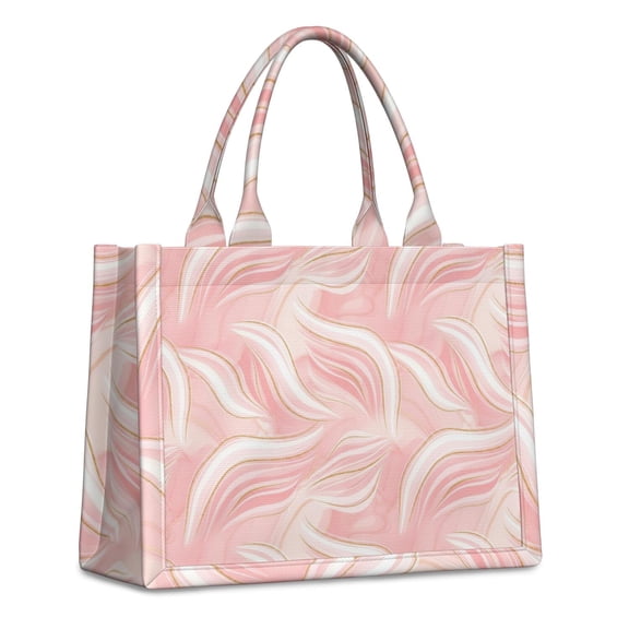 Large Capacity Tote Bag,Pink White Gold Marble Pattern Handbag Fashion Luxury Tote Bag,15.7"x13"x 5.1" Inches,Laptop Compatible