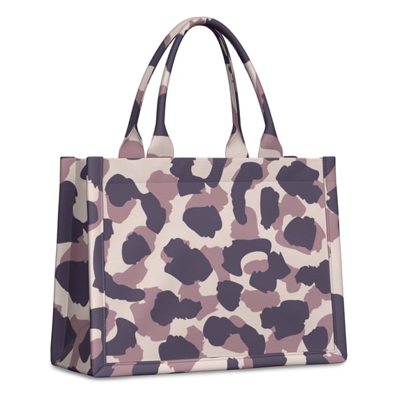 Large Capacity Tote Bag,Pink and Purple Of Leopard Print Handbag Fashion Luxury Tote Bag,15.7"x13"x 5.1" Inches,Laptop Compatible