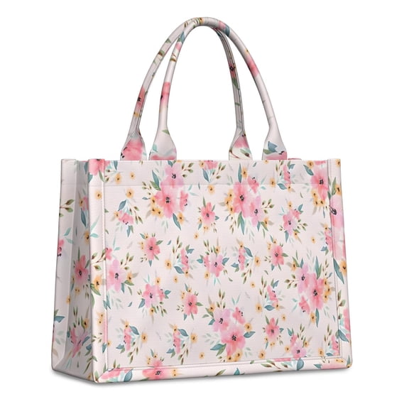 Large Capacity Tote Bag,Pioneer Flower Floral Print Pattern Handbag Fashion Luxury Tote Bag,15.7"x13"x 5.1" Inches,Laptop Compatible