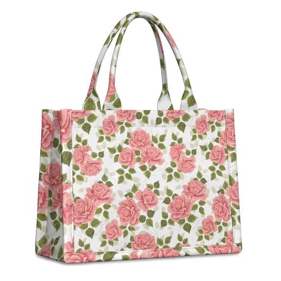 Large Capacity Tote Bag,Pioneer Flower Floral Print Pattern Handbag Fashion Luxury Tote Bag,15.7"x13"x 5.1" Inches,Laptop Compatible