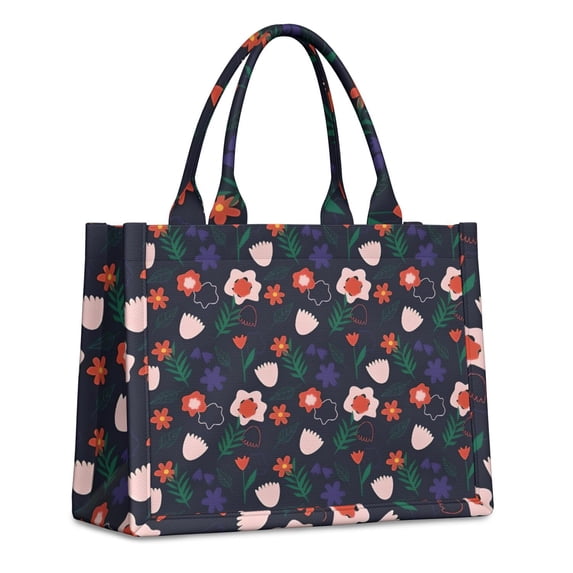 Large Capacity Tote Bag,Pioneer Flower Floral Print Pattern Handbag Fashion Luxury Tote Bag,15.7"x13"x 5.1" Inches,Laptop Compatible