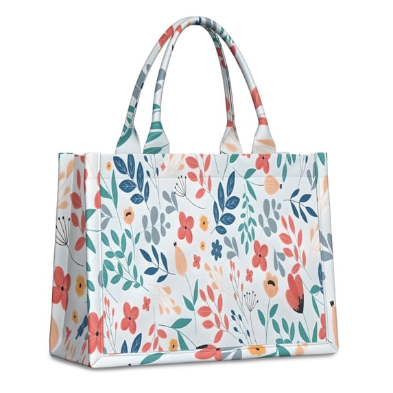 Large Capacity Tote Bag,Pioneer Flower Floral Print Pattern Handbag Fashion Luxury Tote Bag,15.7"x13"x 5.1" Inches,Laptop Compatible