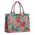 thumbnail image 1 of Large Capacity Tote Bag,Pioneer Flower Floral Print Pattern Handbag Fashion Luxury Tote Bag,15.7"x13"x 5.1" Inches,Laptop Compatible, 1 of 6